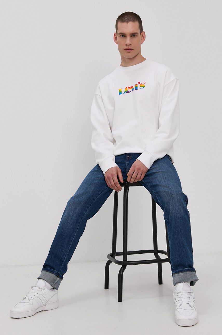 Levi’s Bluză bărbați, culoarea alb, cu imprimeu answear imagine noua