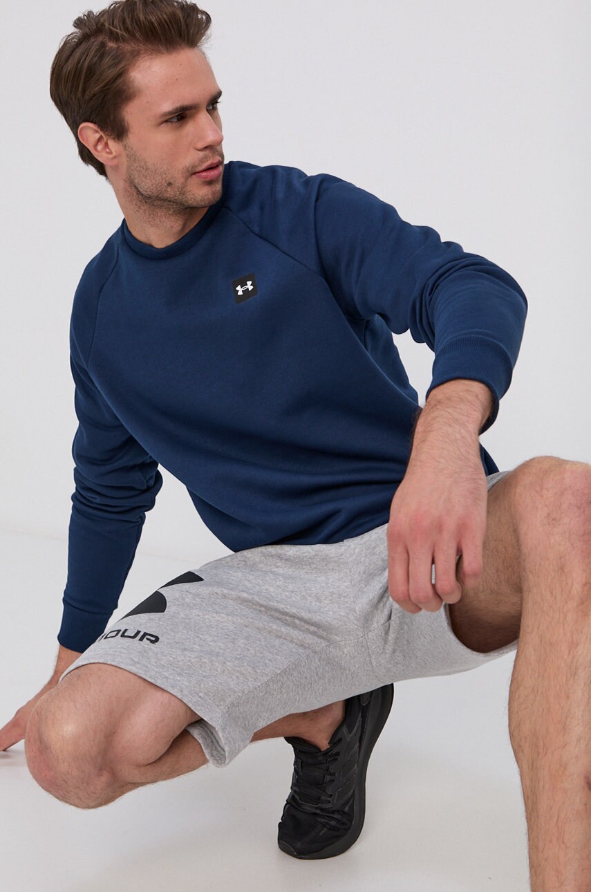 Under armour bluză 1357096 bărbați, culoarea albastru marin, material neted