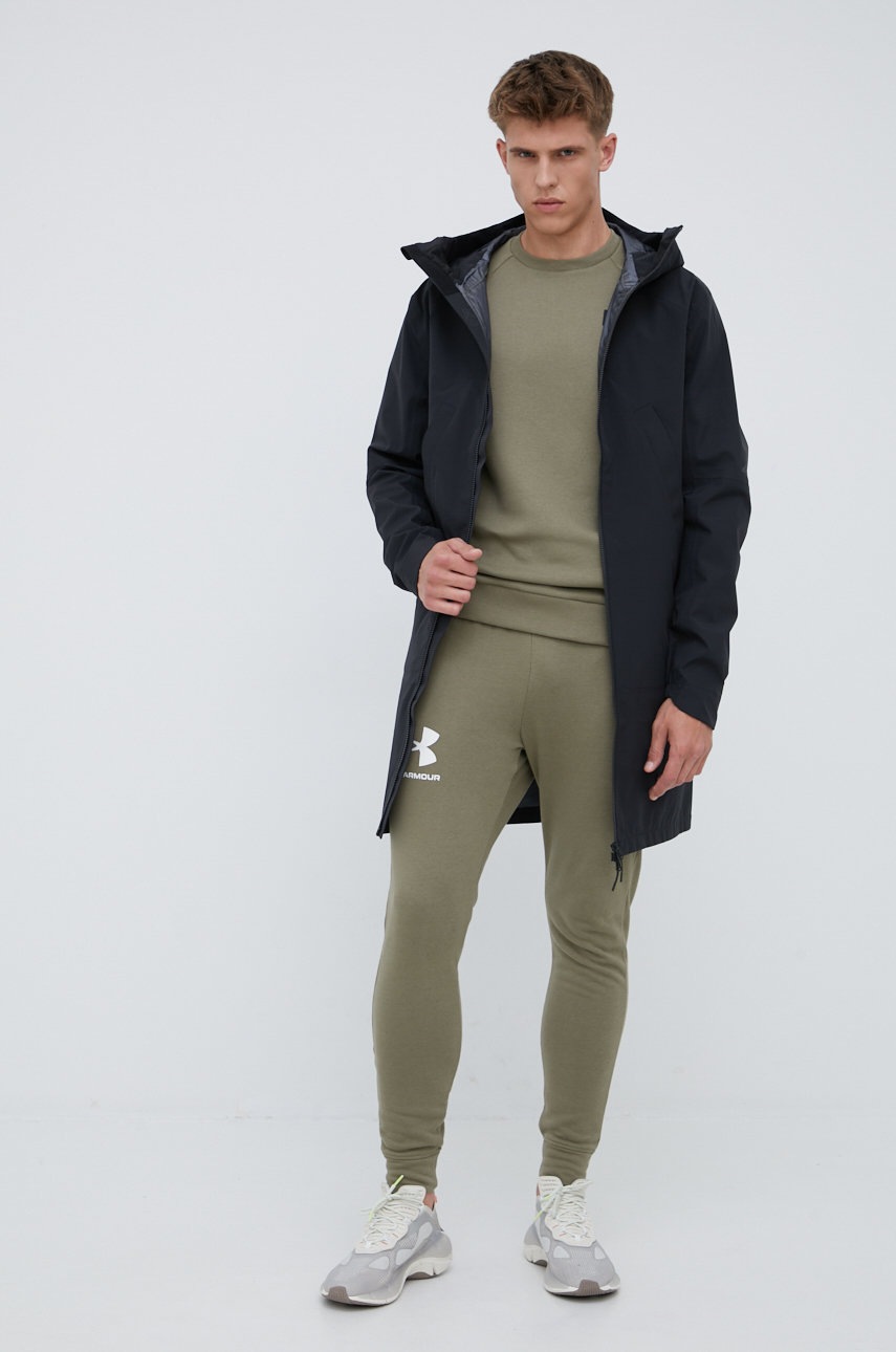 

Кофта Under Armour 1357096 чоловіча колір зелений однотонна