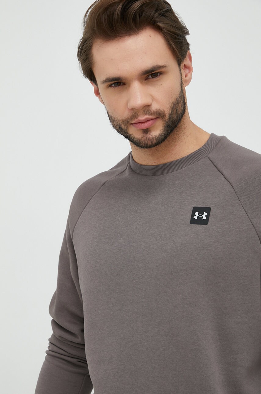 Under armour bluza barbati, culoarea maro, neted