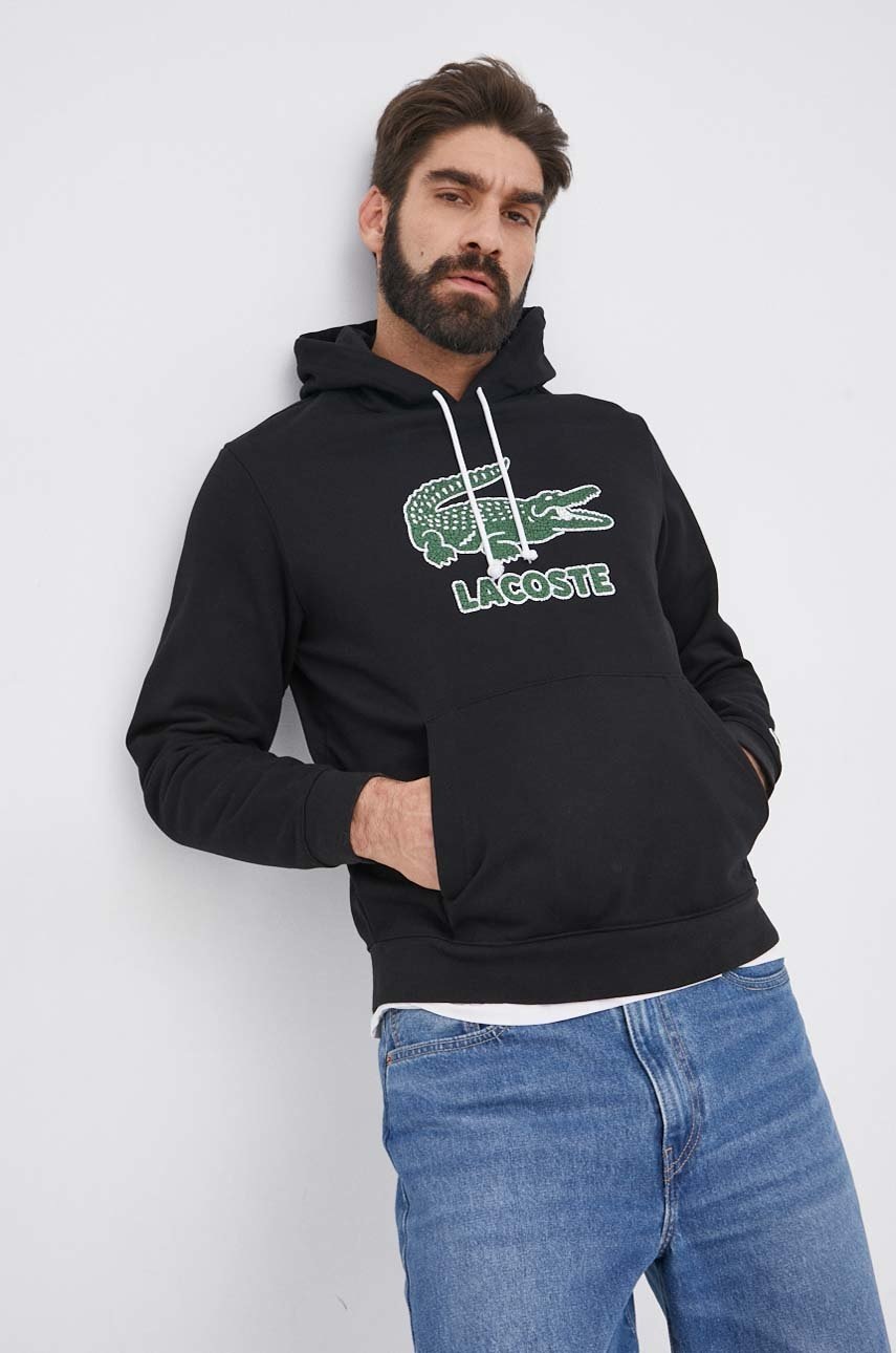 

Кофта Lacoste мужская цвет чёрный с принтом
