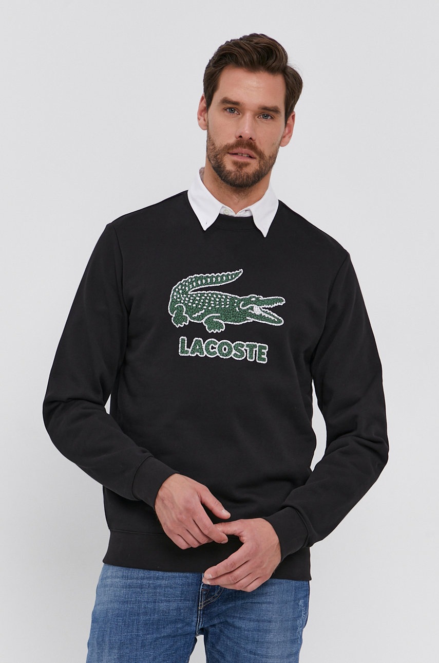 

Кофта Lacoste чоловіча колір чорний з принтом