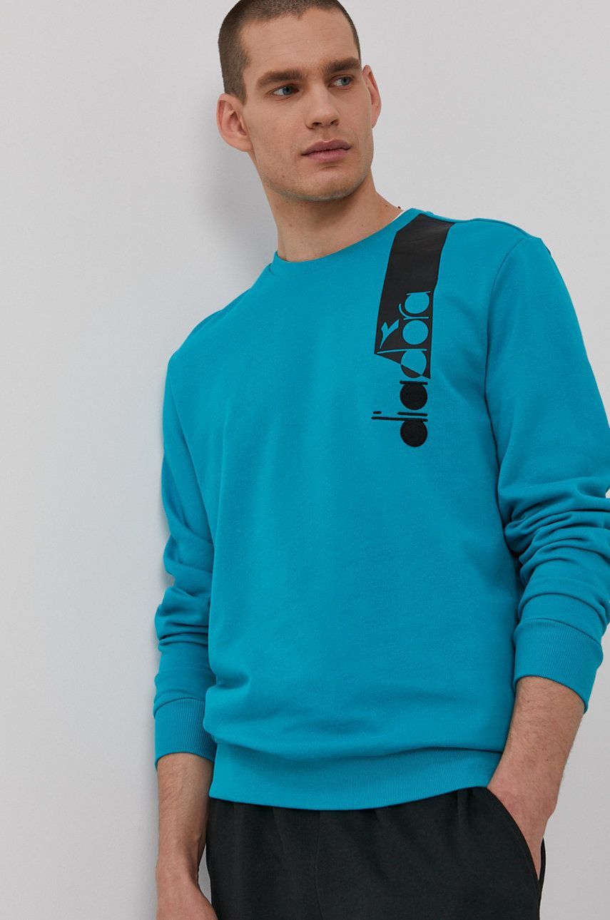 Diadora Bluză bărbați, culoarea turcoaz, cu imprimeu answear imagine noua
