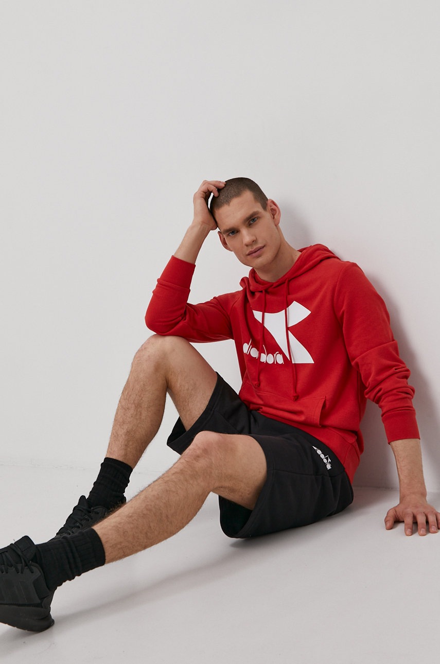 

Кофта Diadora мужская цвет красный с принтом