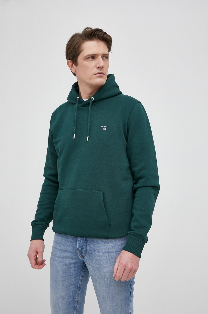 

Кофта Gant чоловіча колір зелений однотонна