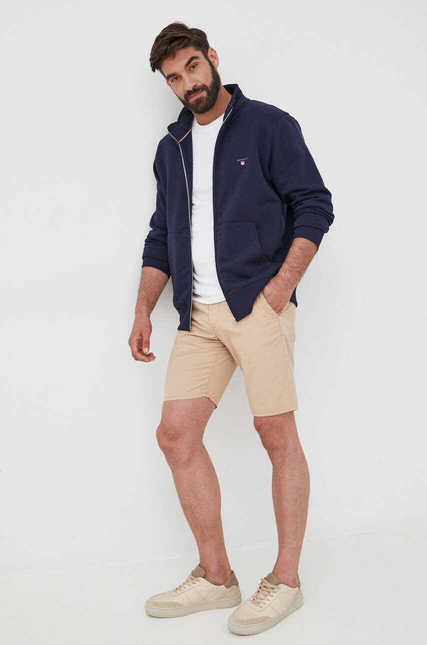 

Кофта Gant мужская цвет синий гладкая