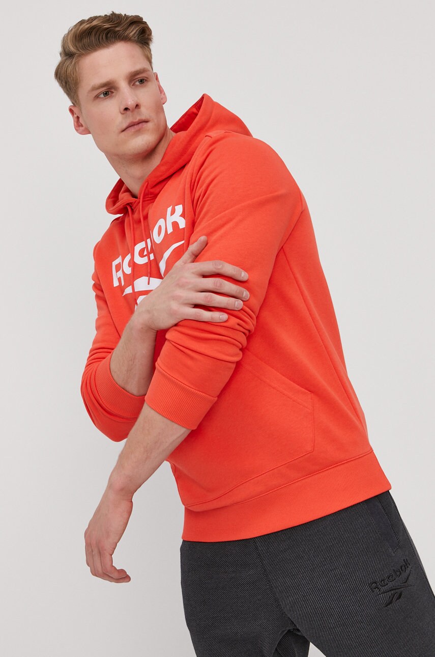 

Кофта Reebok чоловіча колір помаранчевий з принтом