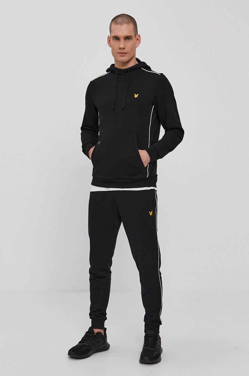 

Кофта Lyle & Scott чоловіча колір чорний гладка