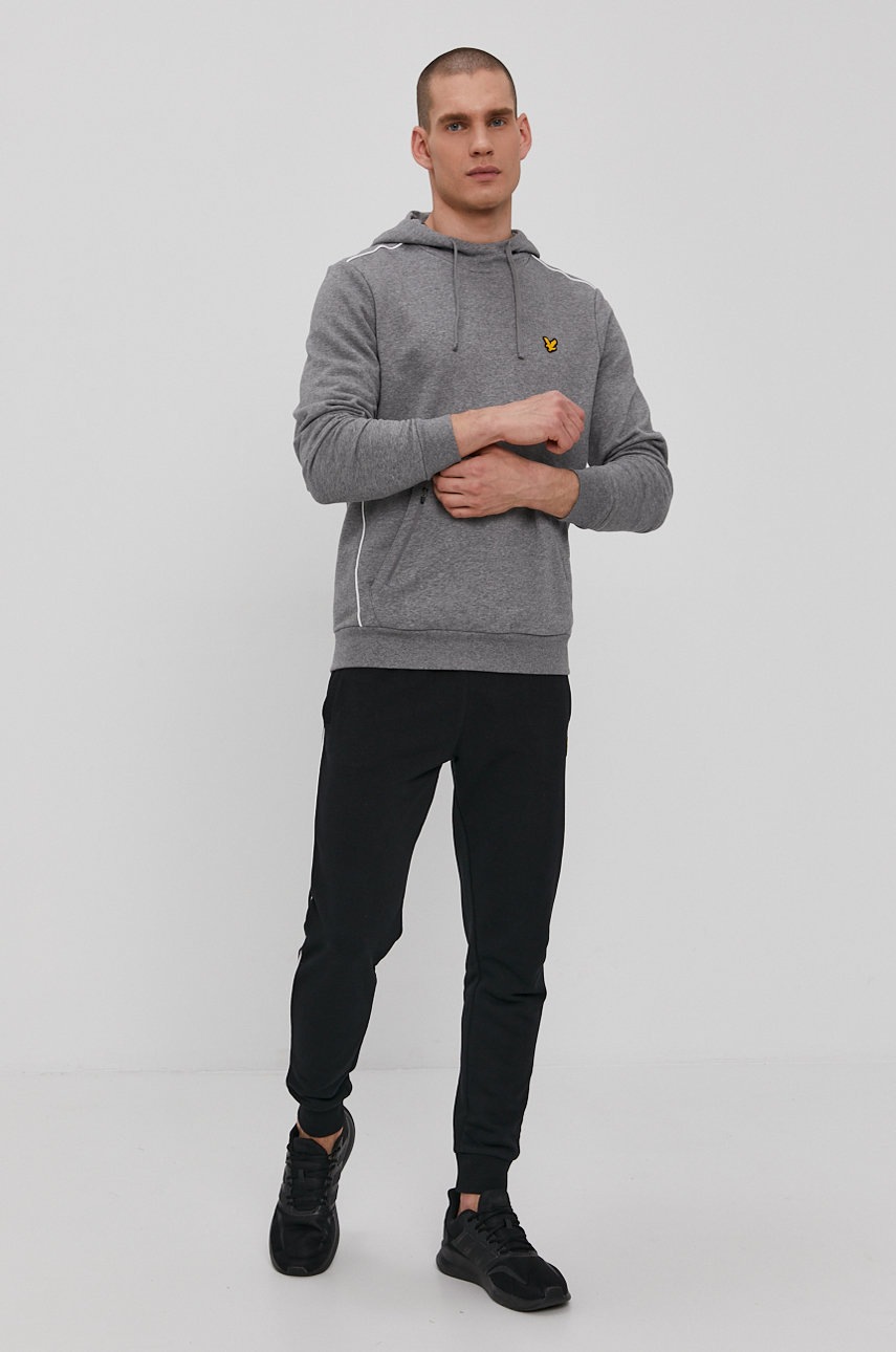 

Кофта Lyle & Scott чоловіча колір сірий гладка