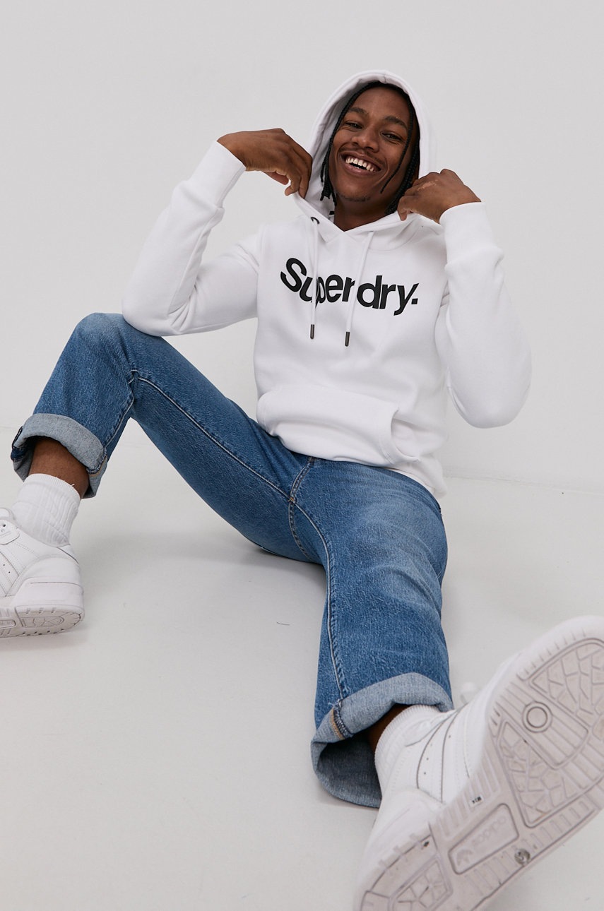 

Кофта Superdry мужская цвет белый с принтом
