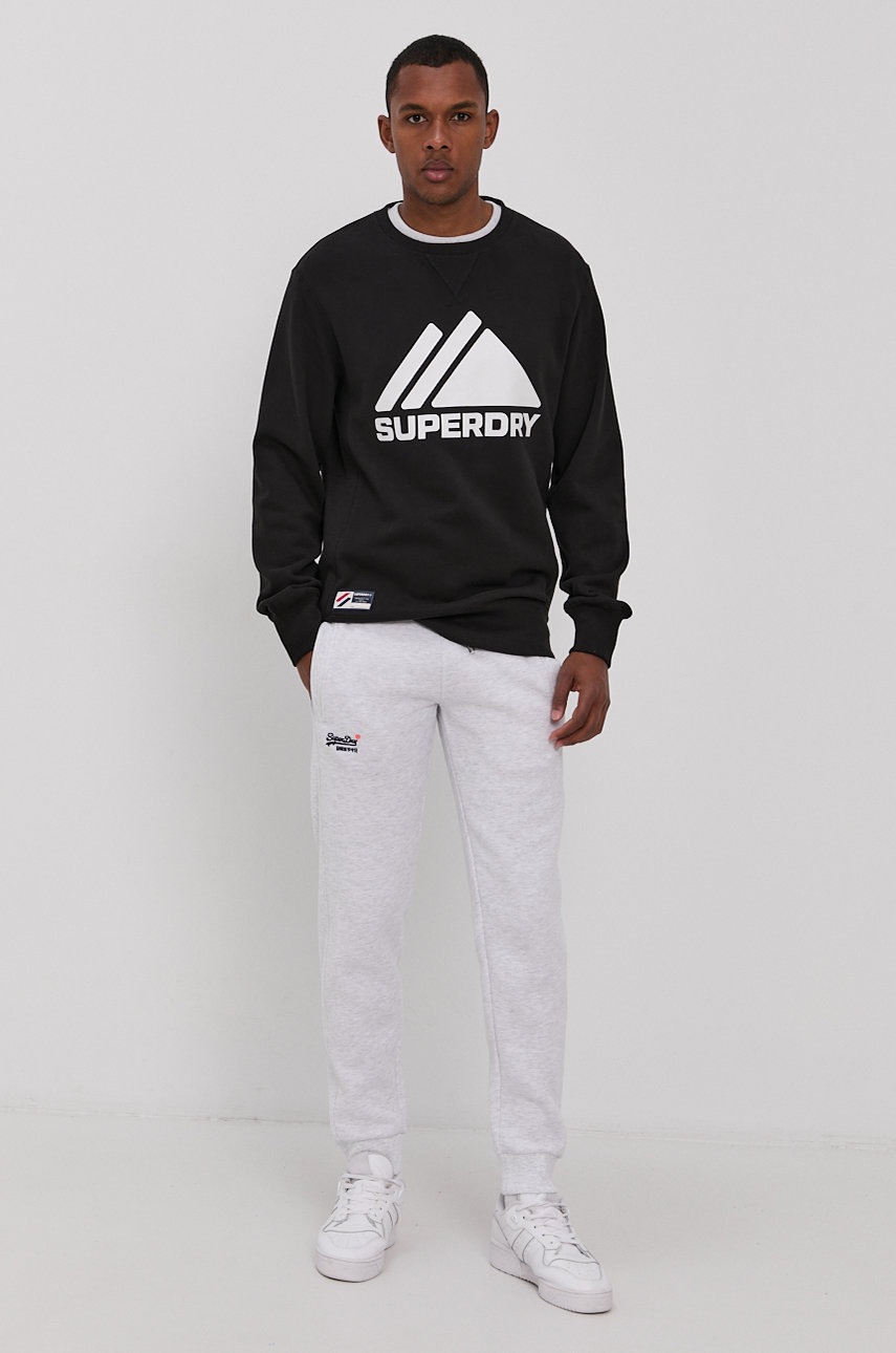 

Кофта Superdry чоловіча колір чорний з принтом