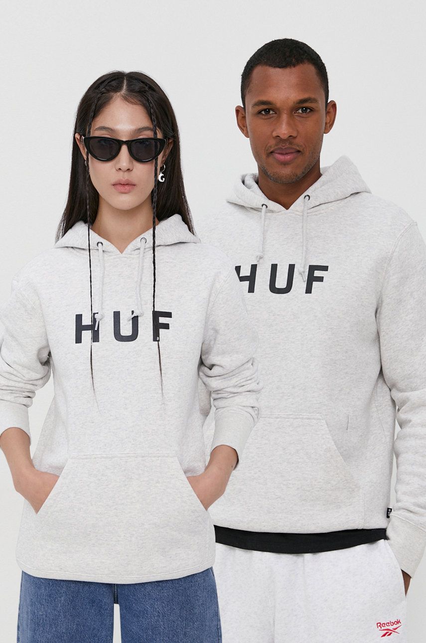 HUF Bluză culoarea gri, cu imprimeu answear.ro imagine 2022 13clothing.ro