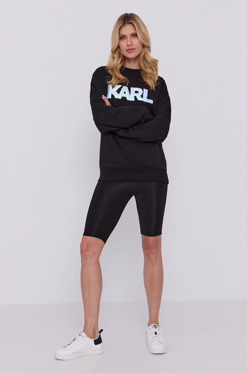 

Кофта Karl Lagerfeld колір чорний з аплікацією