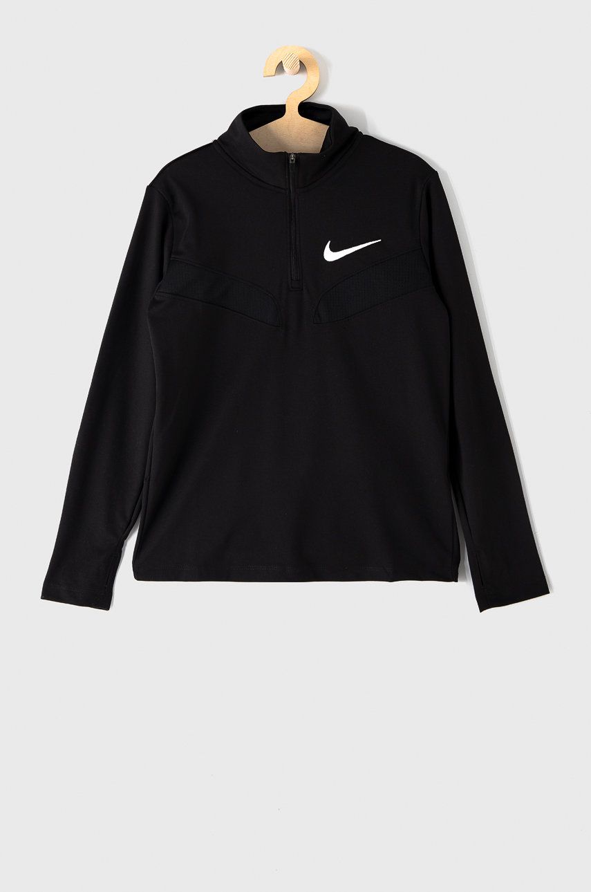 Nike Kids Longsleeve dziecięcy kolor czarny gładki