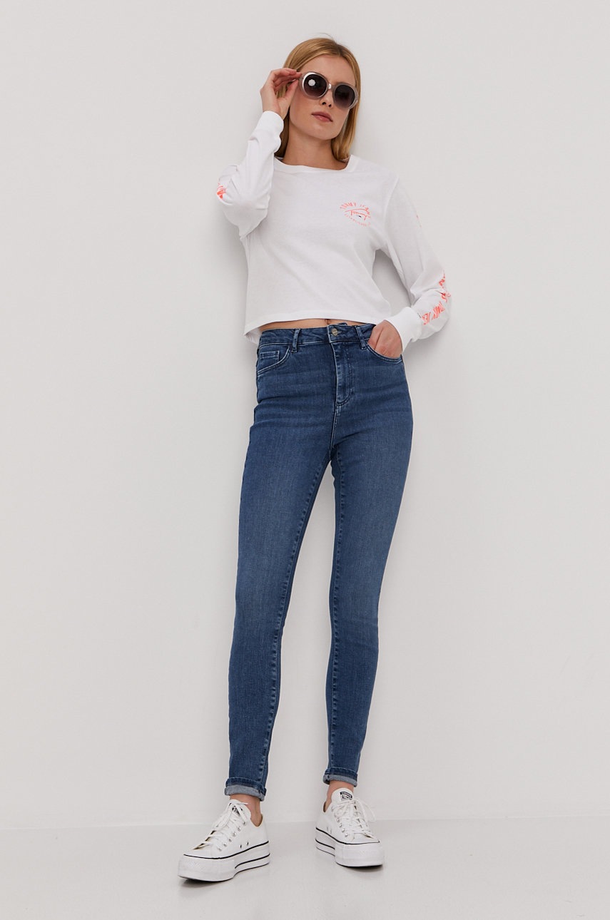 

Лонгслів Tommy Jeans жіночий колір білий