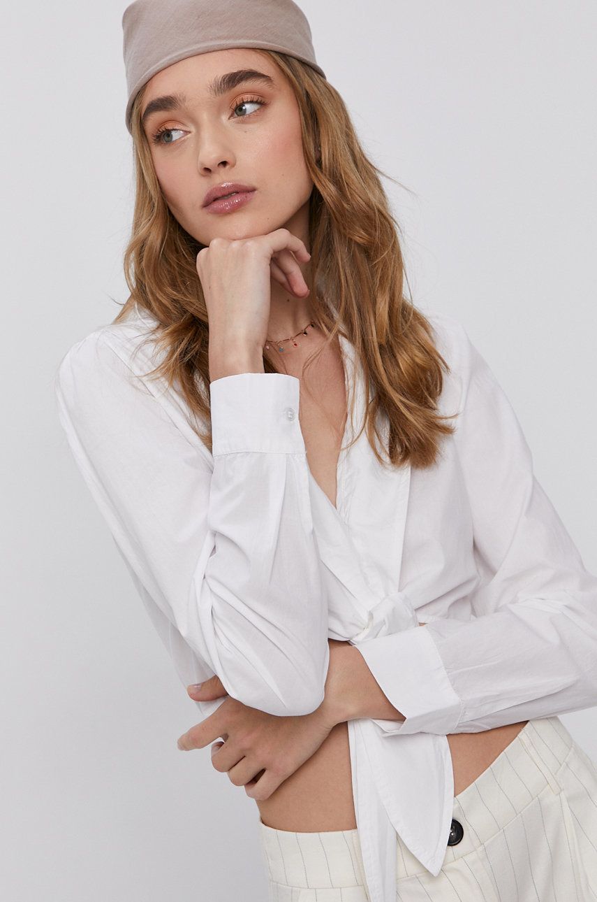 Tally Weijl Bluză din bumbac femei, culoarea alb, material neted