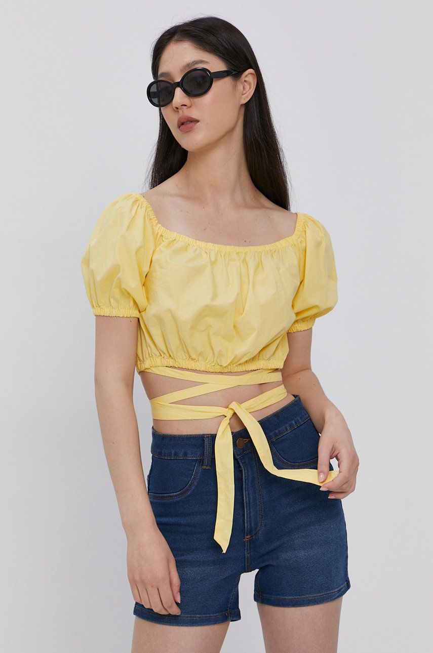 Tally Weijl Bluză femei, culoarea galben, material neted answear.ro