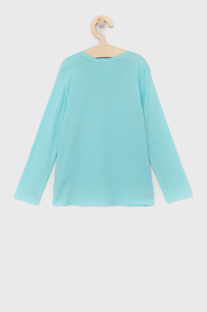 

Детский лонгслив United Colors of Benetton цвет бирюзовый
