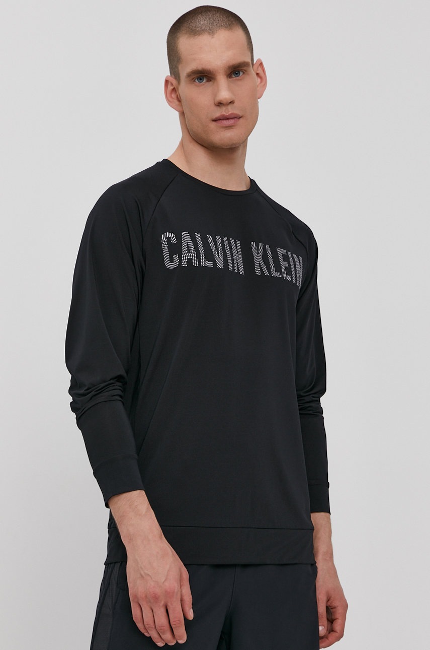 

Лонгслив Calvin Klein Performance мужской цвет чёрный с принтом