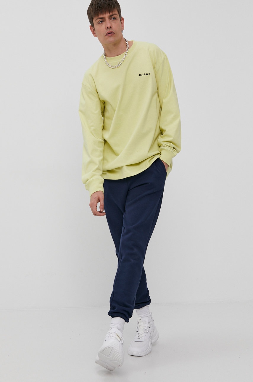 

Лонгслів Dickies чоловічий колір зелений гладкий
