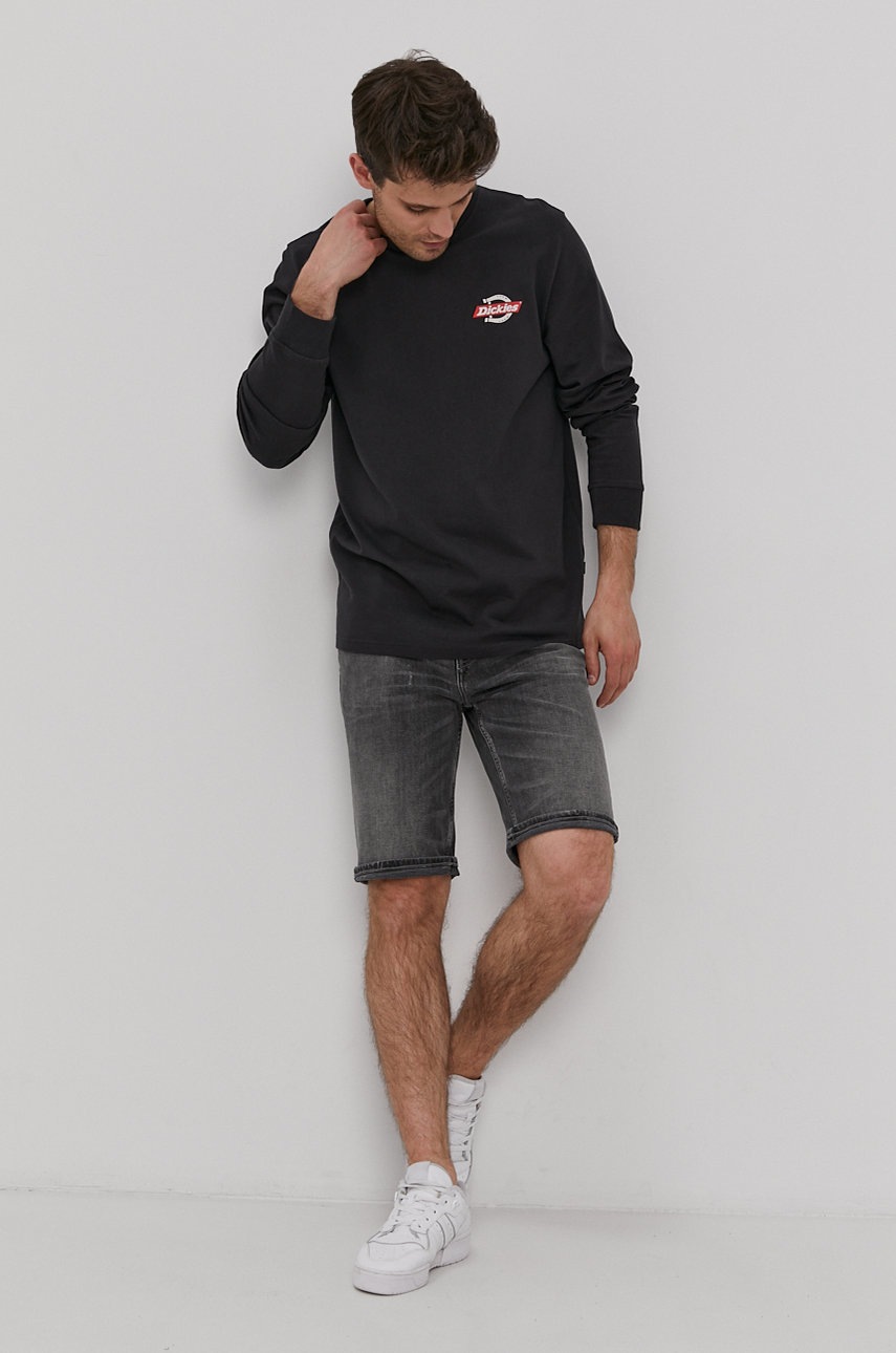 

Лонгслив Dickies мужской цвет чёрный с принтом