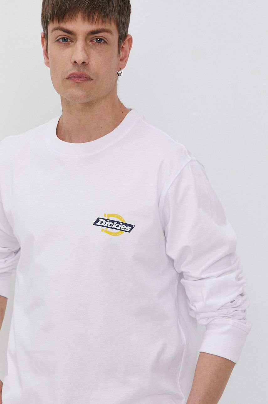 Dickies Longsleeve męski kolor biały z nadrukiem