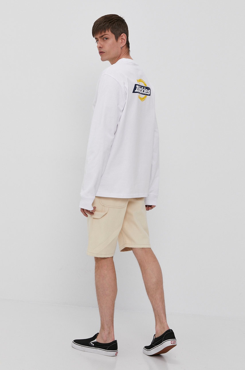 

Лонгслив Dickies мужской цвет белый с принтом