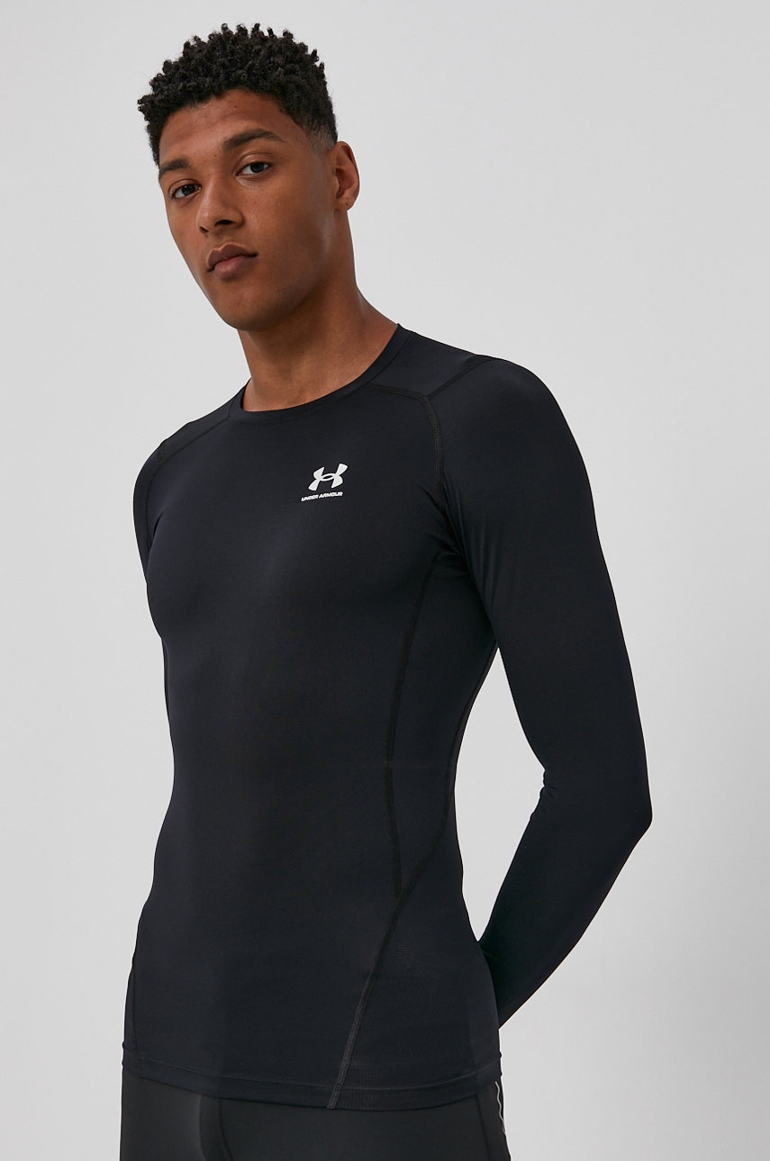 Under Armour Maneca Lunga De Antrenament Culoarea Negru, Neted