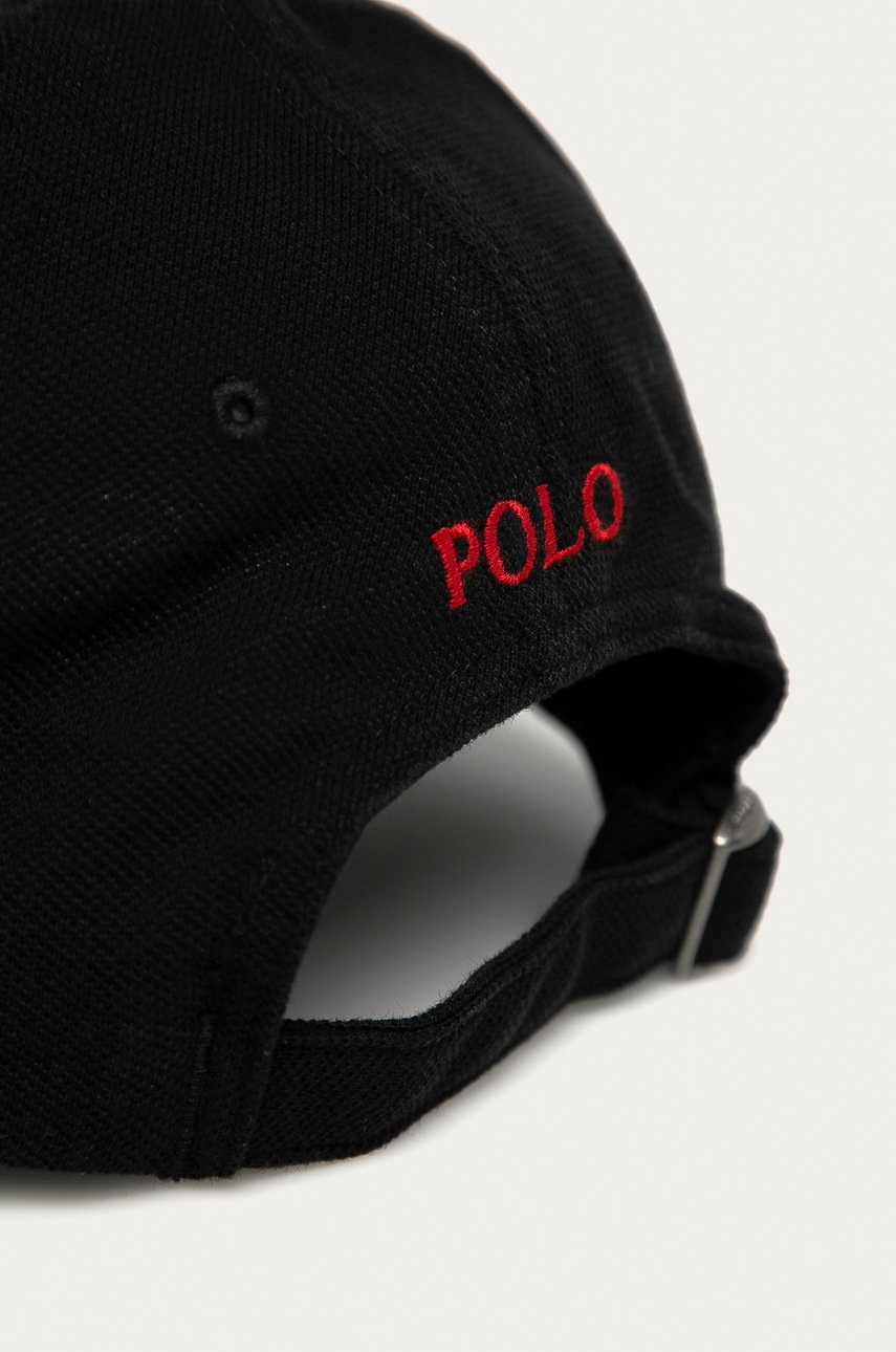 

Кепка Polo Ralph Lauren колір чорний гладка