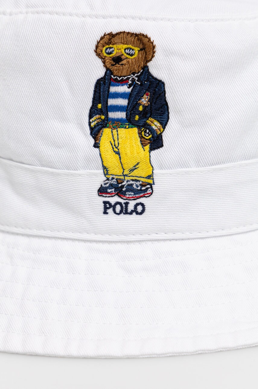 

Шляпа Polo Ralph Lauren цвет белый хлопковый