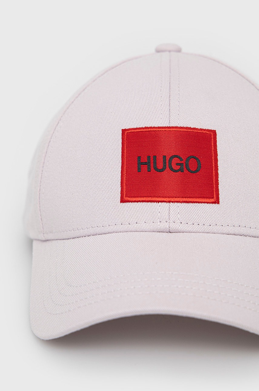 

Кепка Hugo колір рожевий гладка