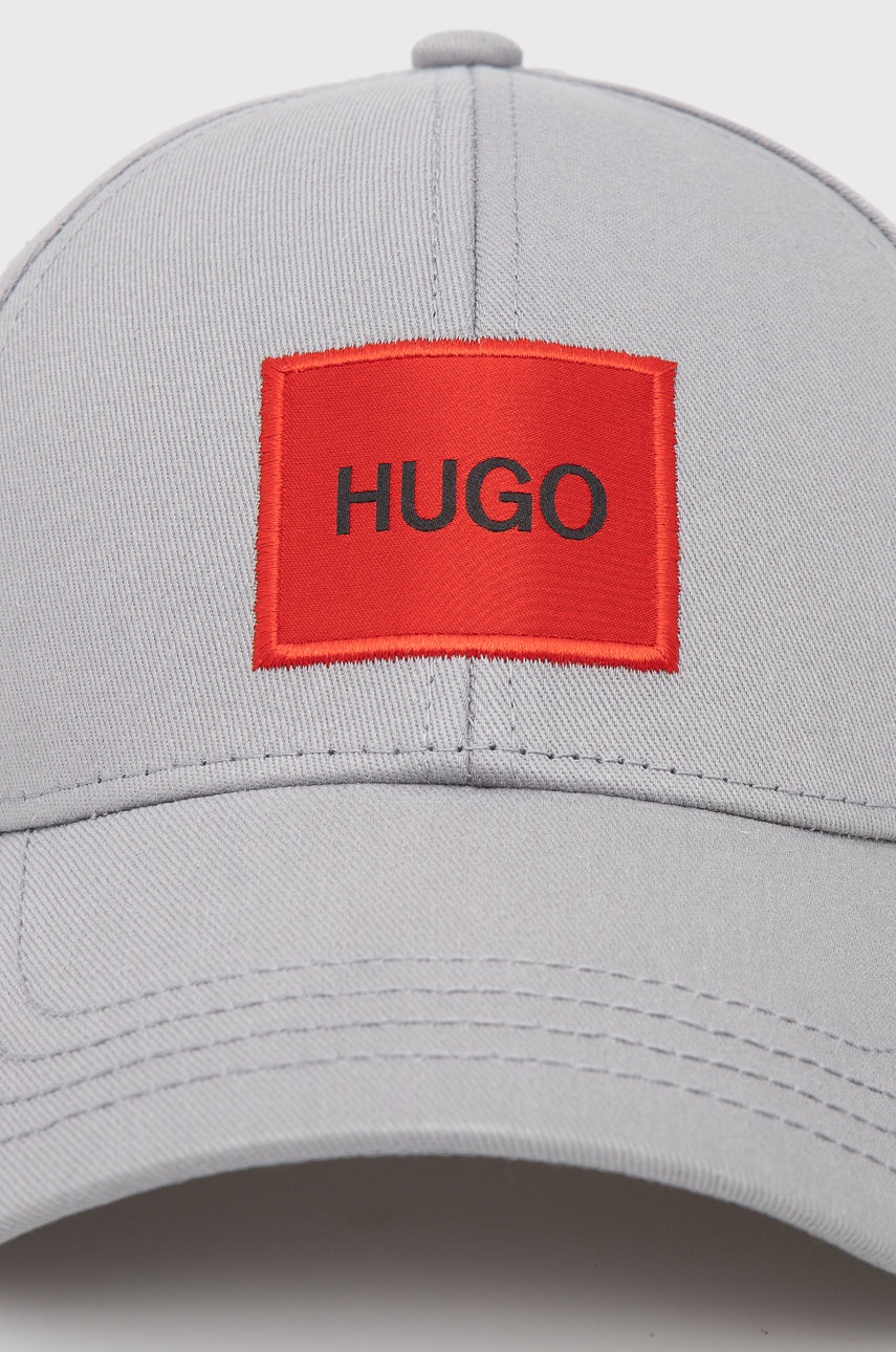 

Кепка Hugo колір сірий гладка