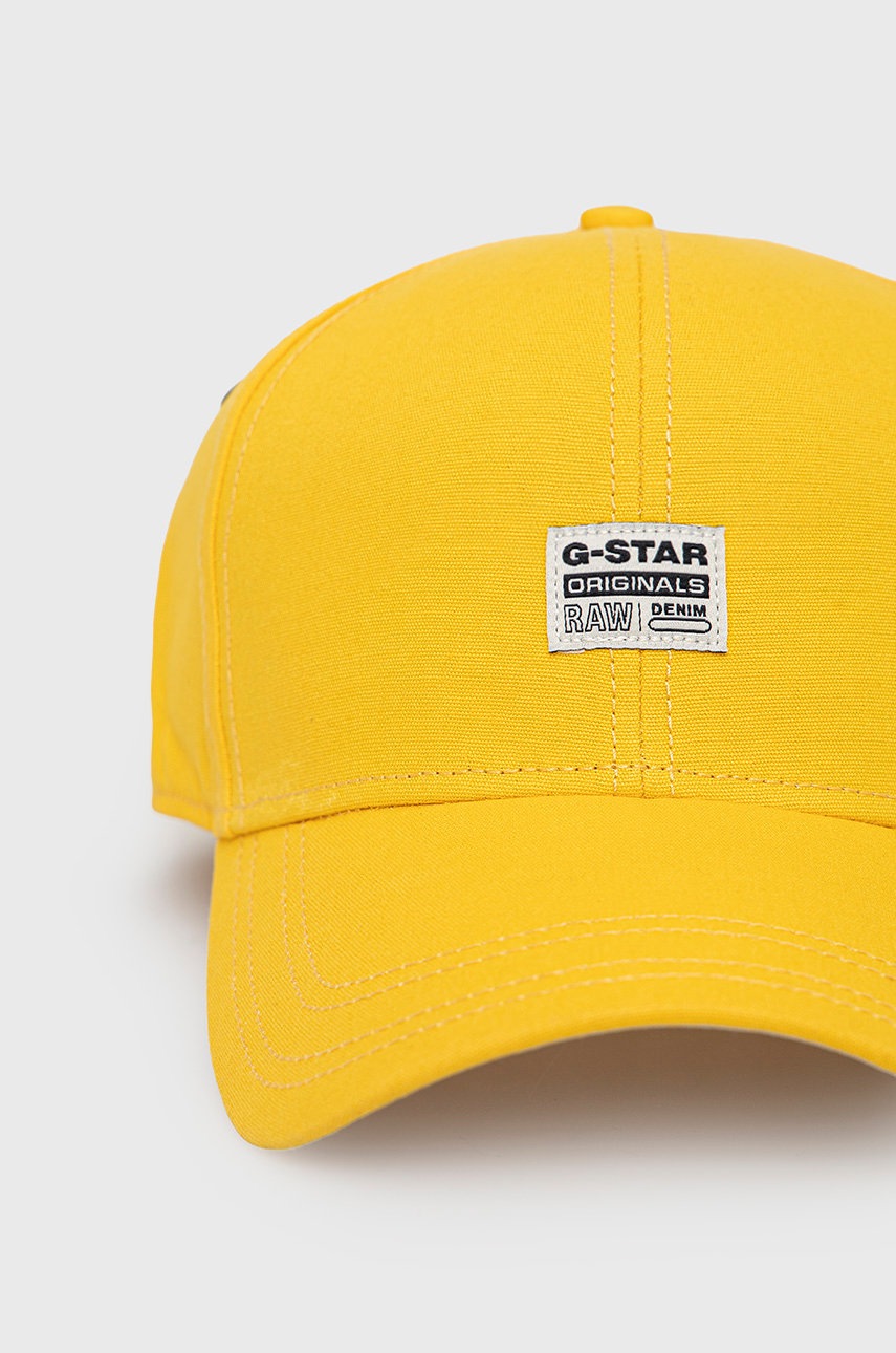 

Бавовняна кепка G-Star Raw колір жовтий однотонна