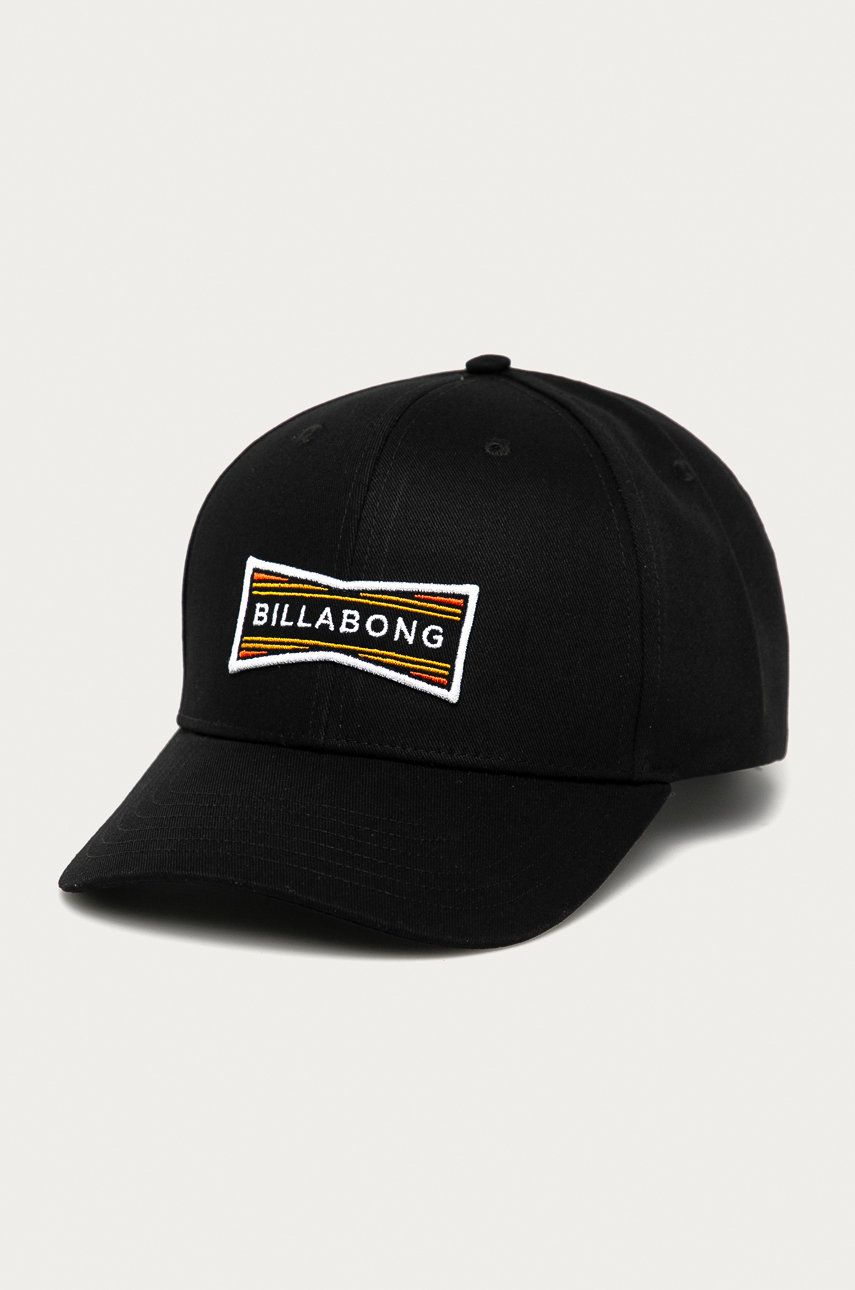 

Шапка с козирка Billabong в черно с изчистен дизайн, Черен