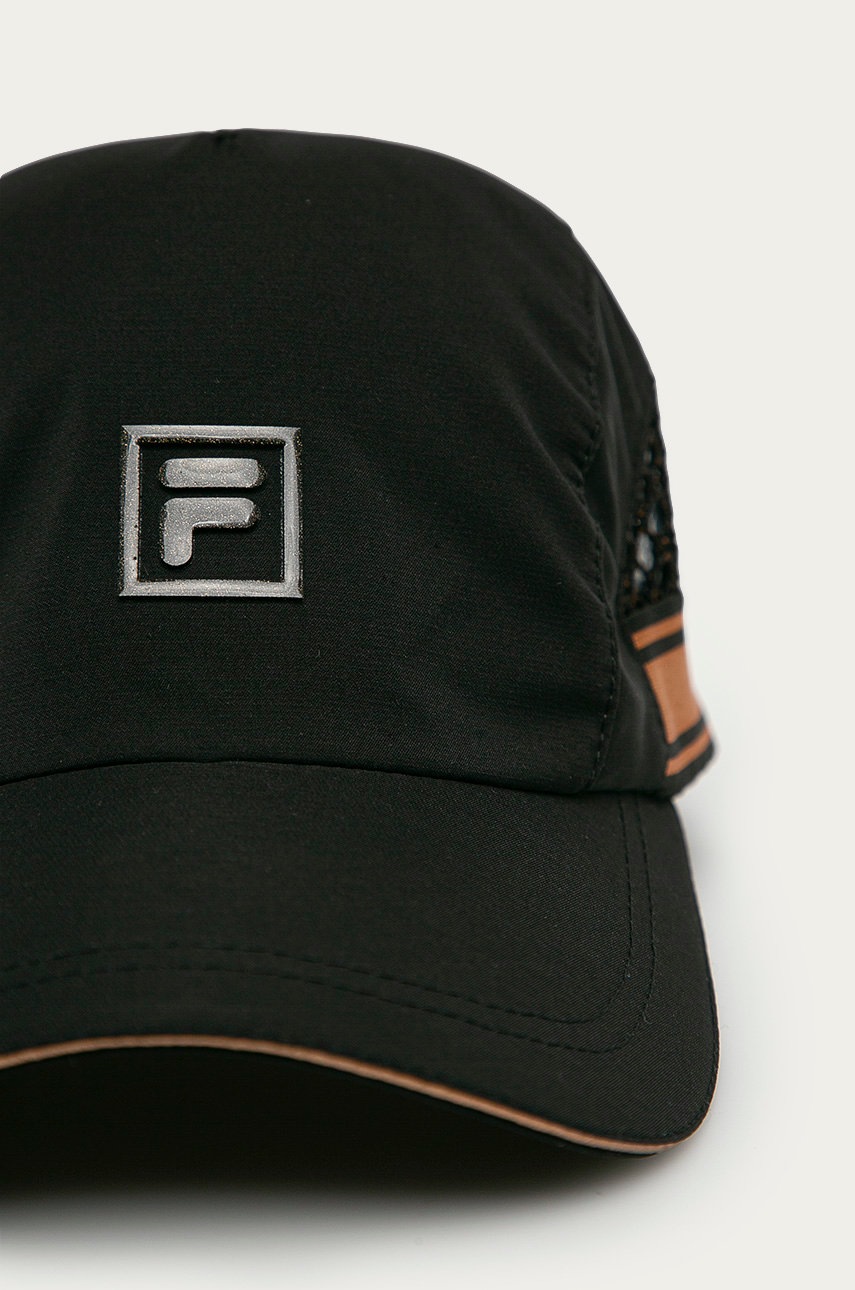 

Кепка Fila колір чорний гладка