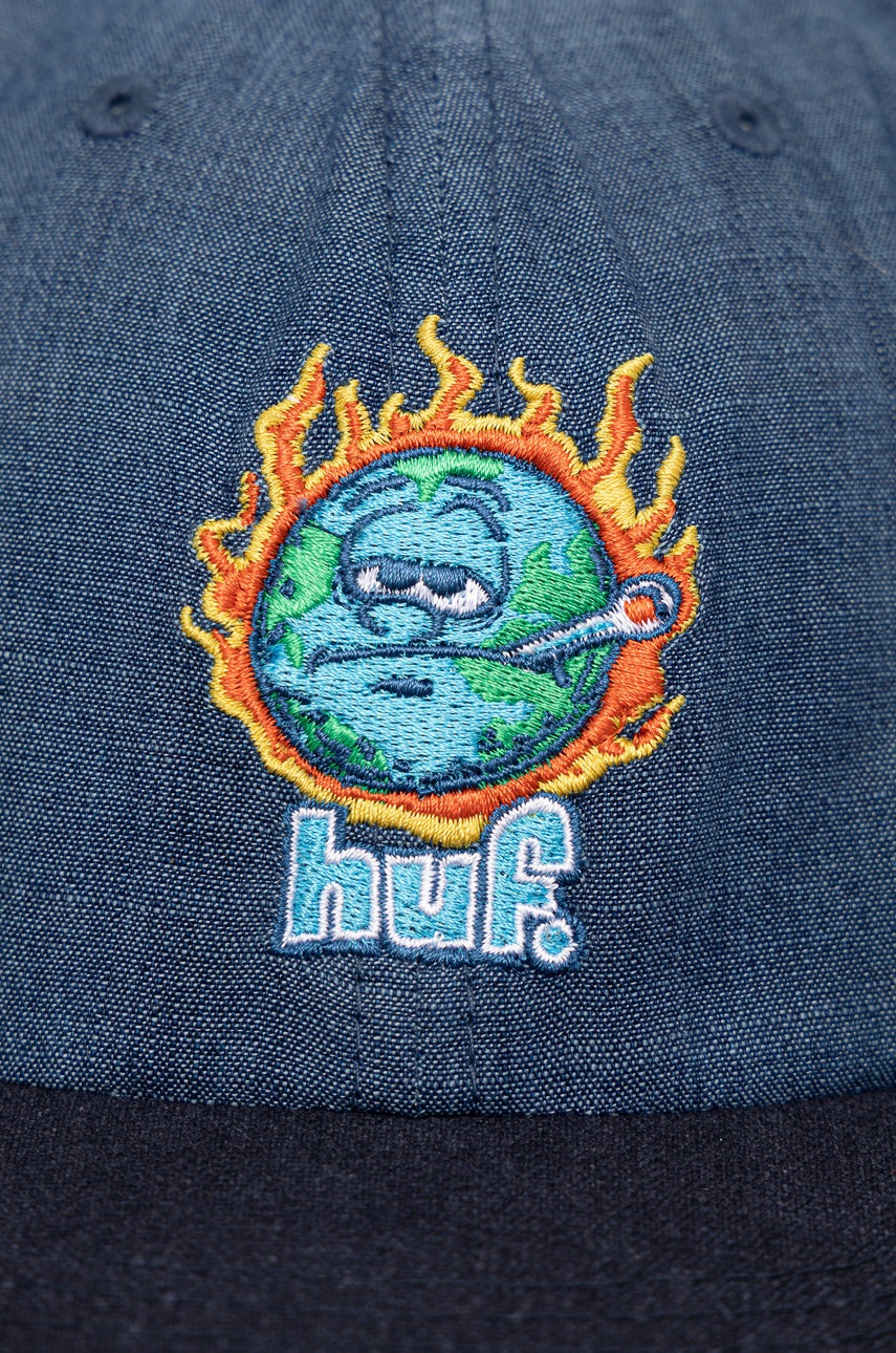 

Кепка HUF цвет синий с аппликацией