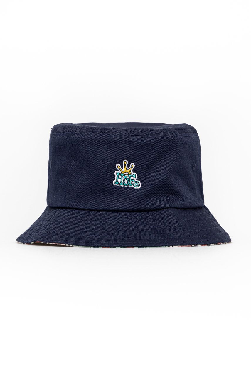 Oboustranný klobouk HUF tmavomodrá barva, bavlněný - námořnická modř -  100% Bavlna