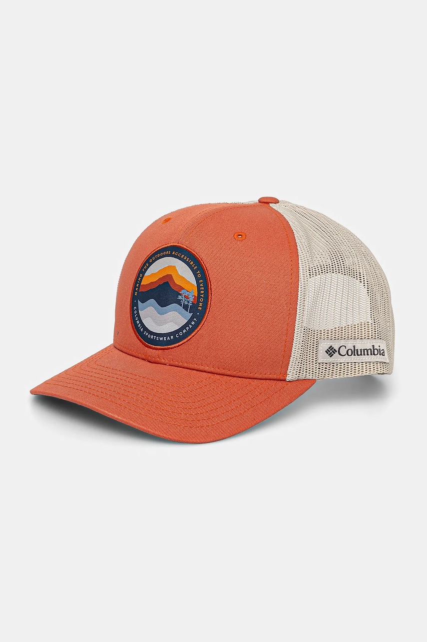 Columbia sapca Mesh Snap Back culoarea portocaliu, cu imprimeu, 1652541 Columbia sapca Mesh Snap Back culoarea portocaliu, cu imprimeu, 1652541