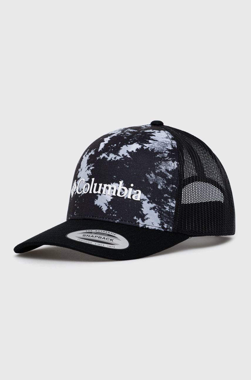 

Шапка Columbia в черно с принт, Черен