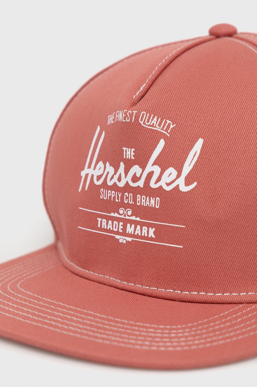 

Бавовняна кепка Herschel колір рожевий з принтом