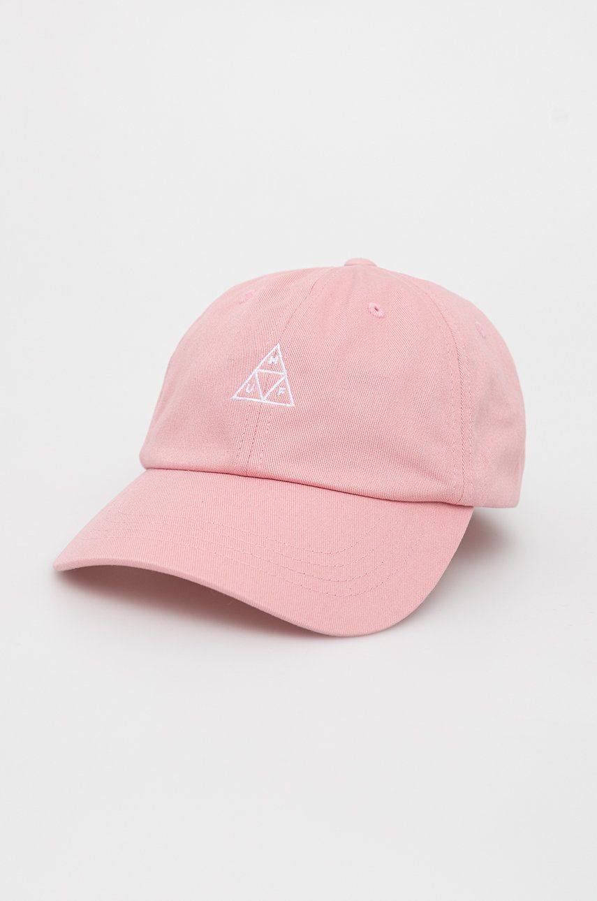 E-shop Bavlněná čepice HUF růžová barva, s aplikací