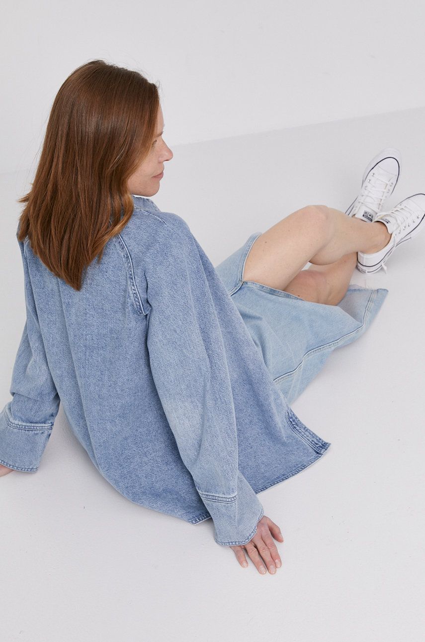 Armani Exchange Cămașă jeans femei, cu guler clasic, regular answear.ro imagine lareducerisioferte.ro 2022