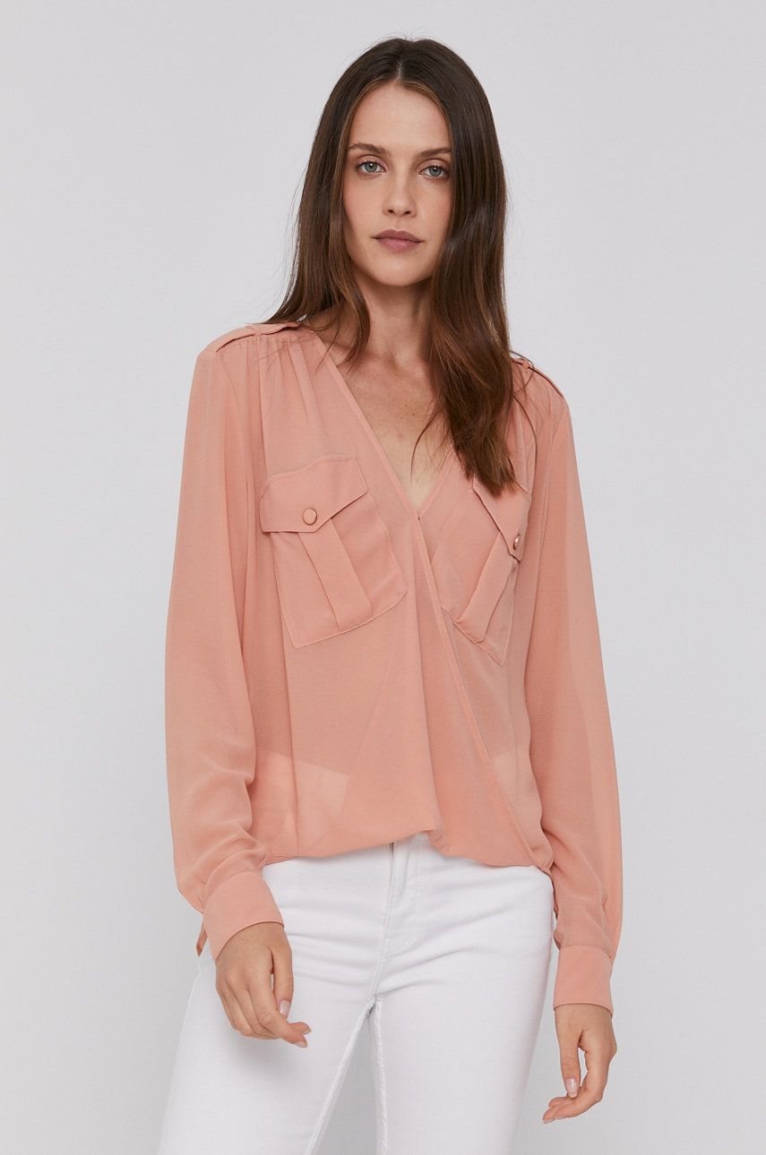 Sisley Bluză femei, culoarea roz, material neted answear.ro imagine megaplaza.ro