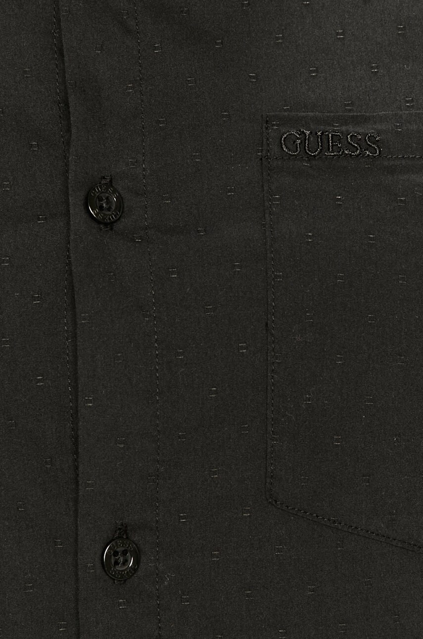 

Рубашка Guess мужская цвет чёрный regular итальянский воротник
