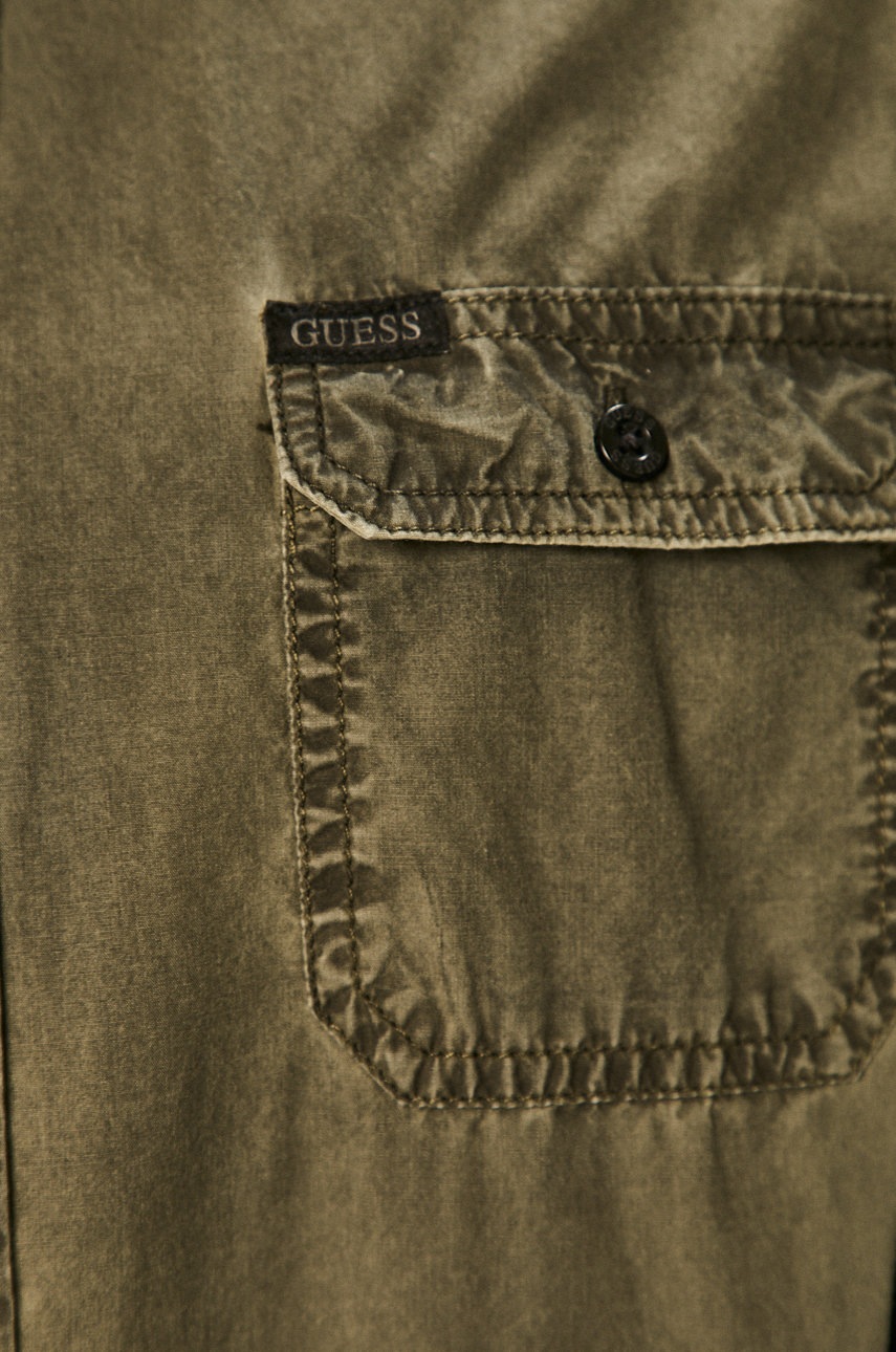 

Сорочка Guess чоловіча колір зелений regular класичний комір