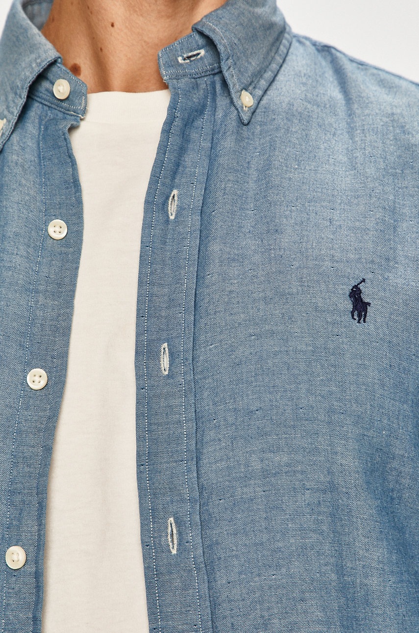 

Хлопковая рубашка Polo Ralph Lauren мужская slim воротник button-down