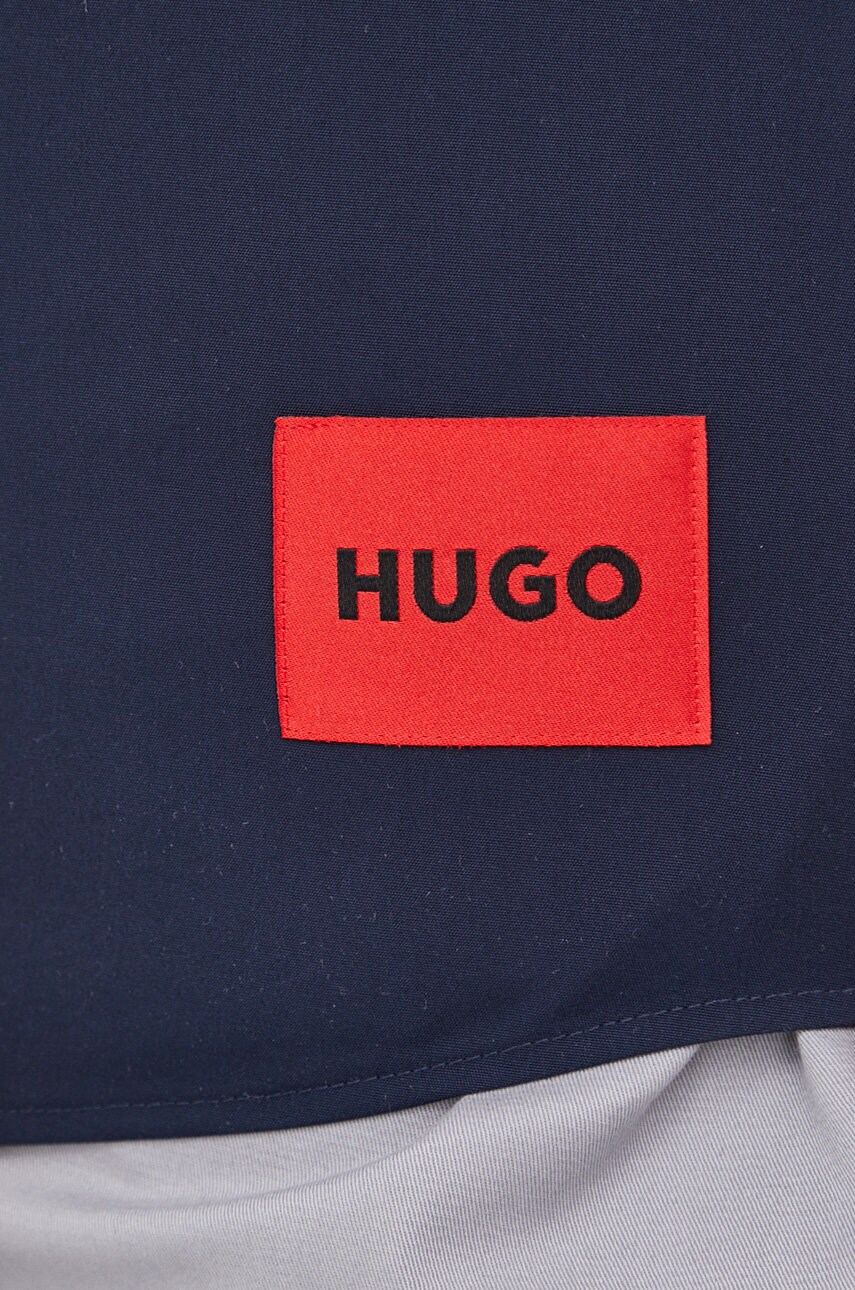 

Рубашка HUGO мужская цвет синий slim классический воротник