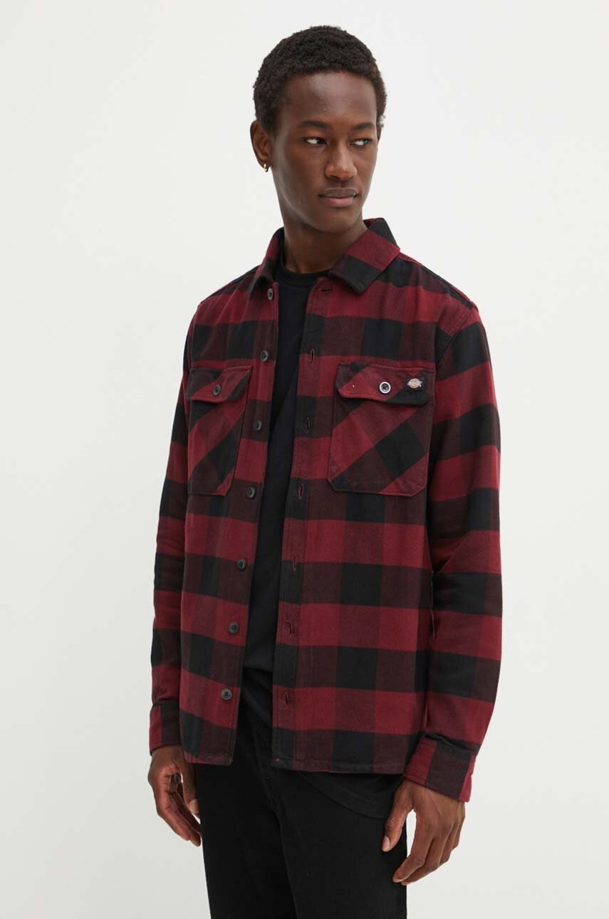 

Риза Dickies мъжка в лилаво със стандартна кройка с класическа яка, Бордо