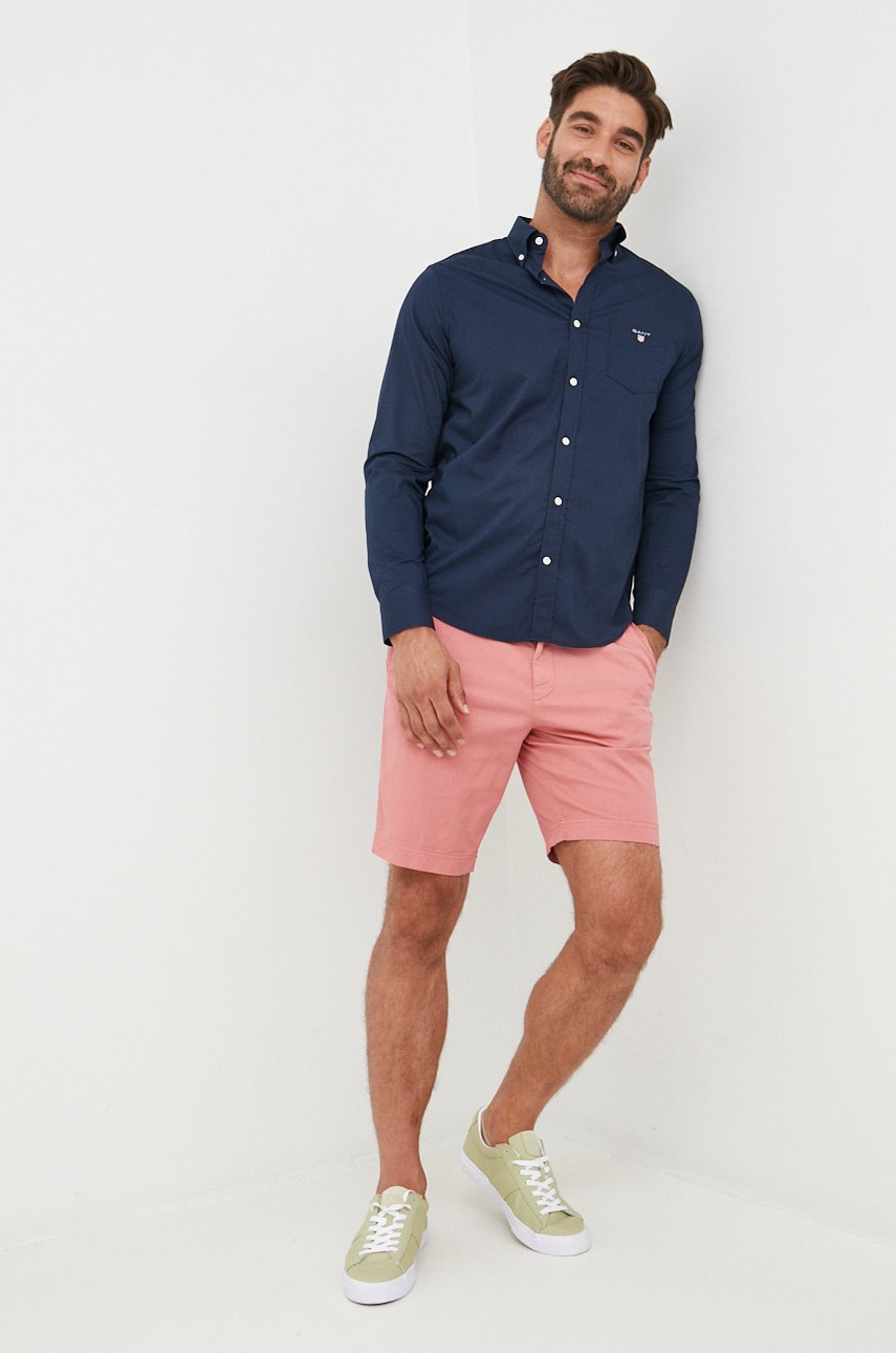 

Сорочка Gant чоловіча колір синій regular комір button-down