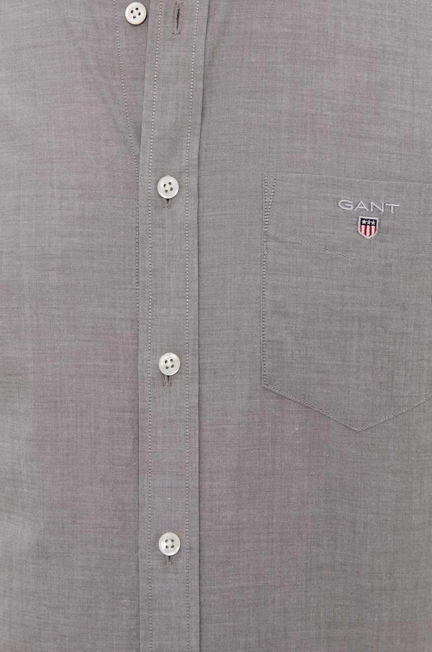 

Бавовняна сорочка Gant чоловіча колір сірий regular комір button-down
